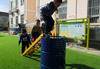 某幼儿园使用固洁铁桶做游乐设施
